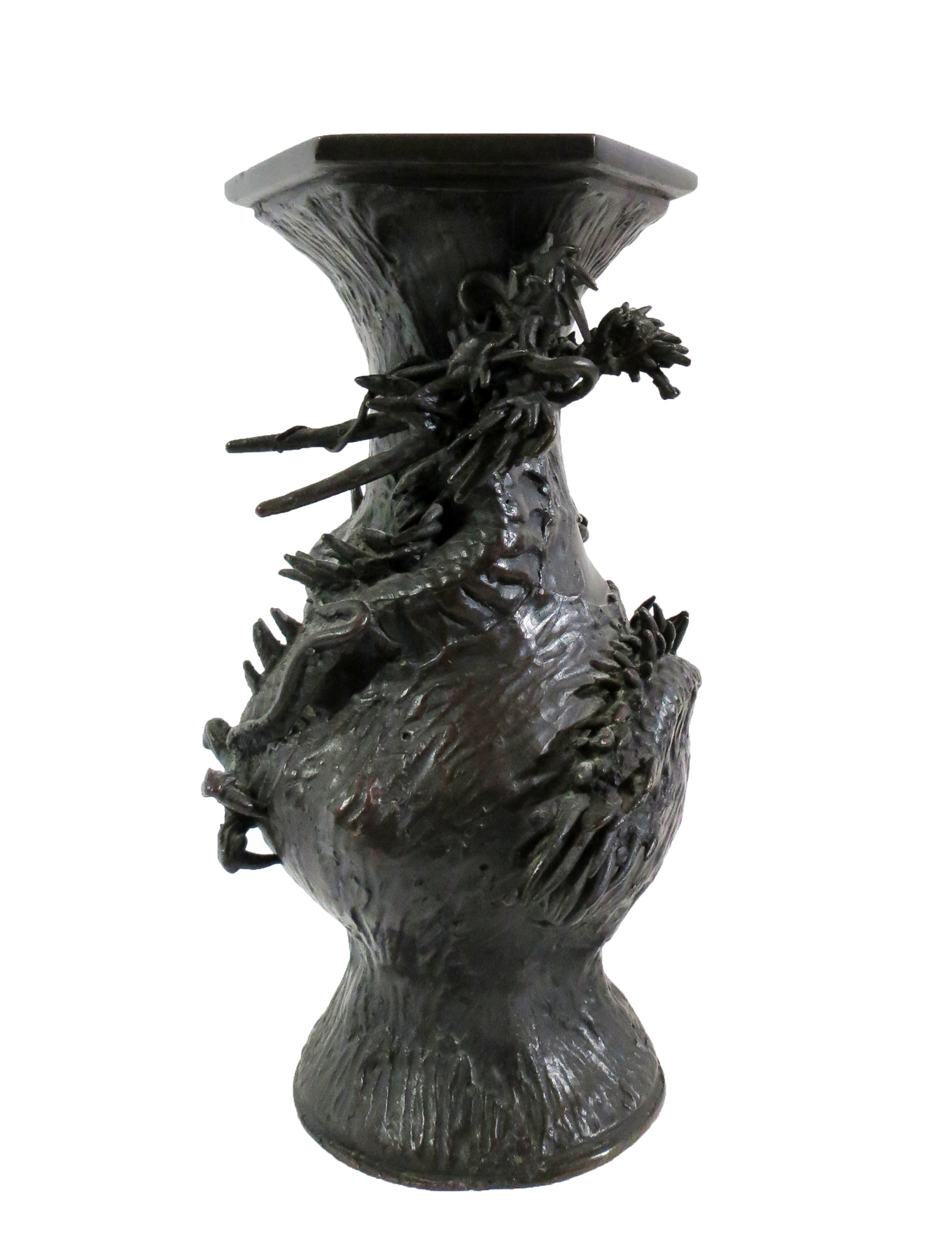 19th Century Japanese Dragon Bronze Vase Modernism